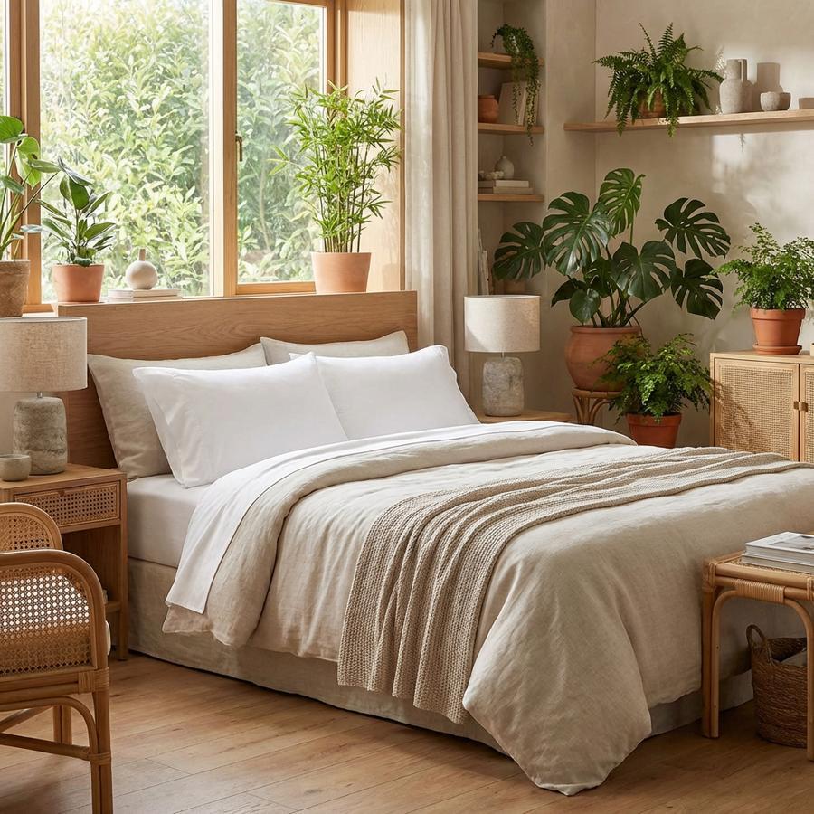 Bamboo Pillowcase in spa-like bedroom