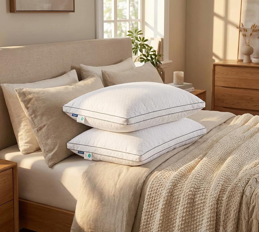 Diamond Quilted Pillows styled