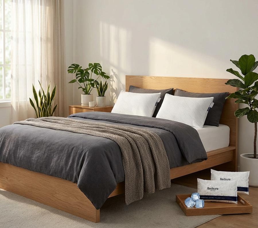 Memory Foam Pillows in modern bedroom